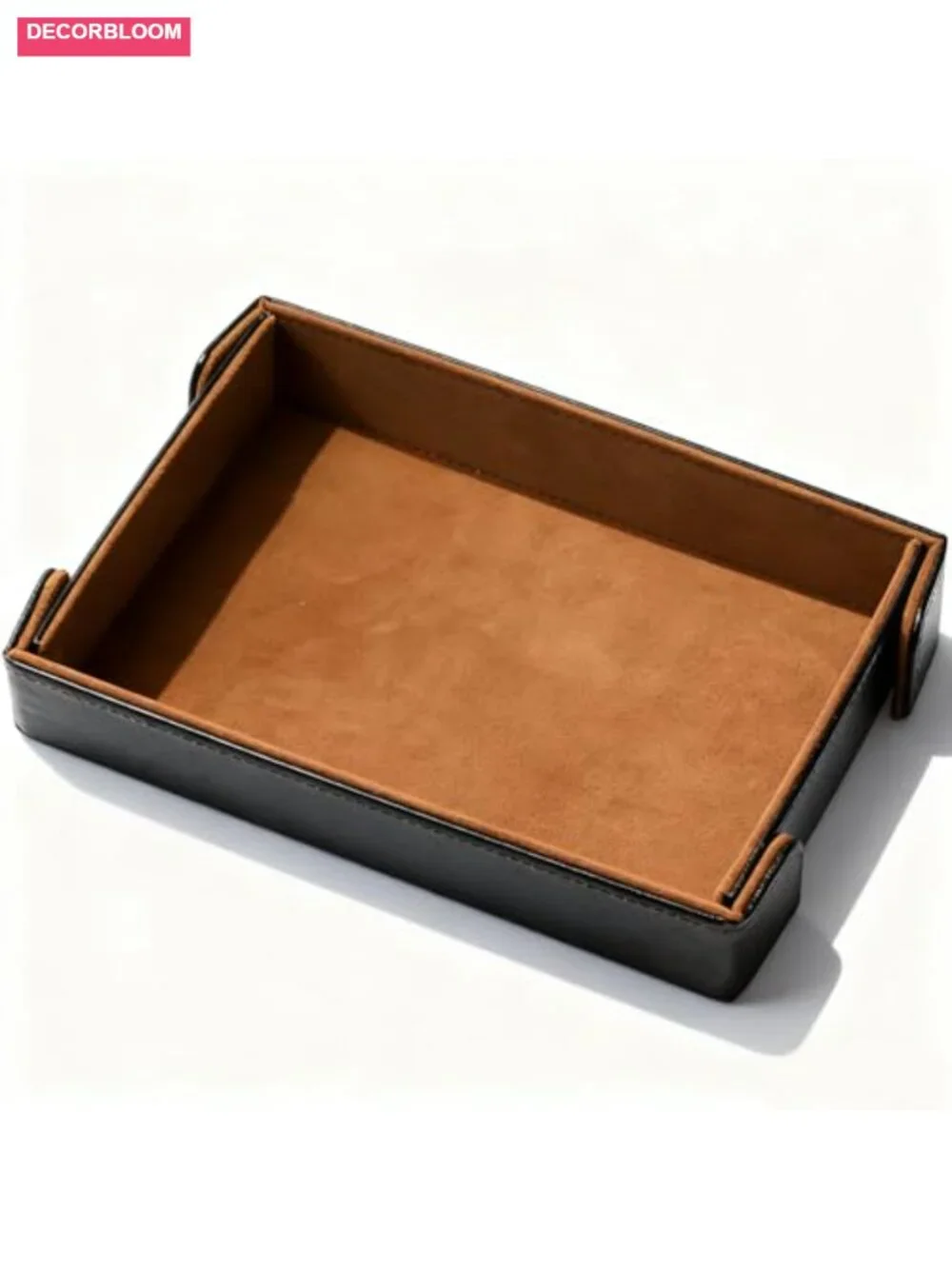Faux Leather & Velvet Jewelry Tray Organizer Catchall for Nightstand Desk
